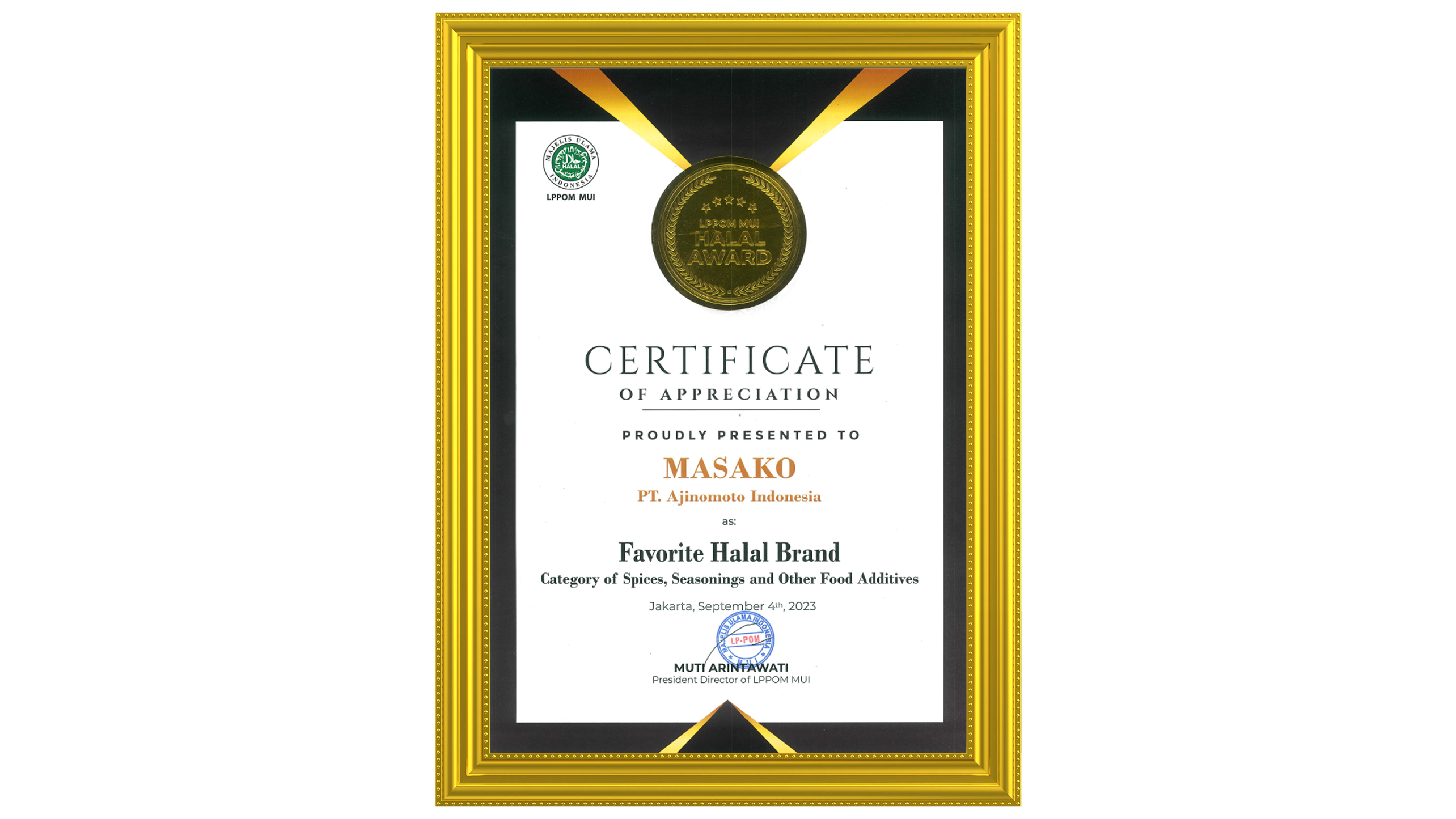 Favorit Halal Brand (Masako®️) dari LPPOM - 2023